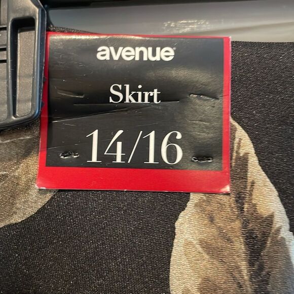 Avenue Metalic Floral Roses Pull On Pencil Skirt Black Gold Silver Women’s 14/16 - Picture 7 of 9